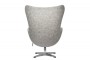 Дизайнерское кресло EGG CHAIR светло-серый матовый с эффектом состаренная кожа - 3